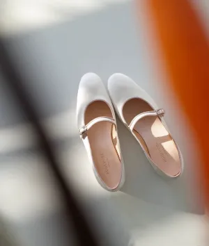 White Mary Jane Flats