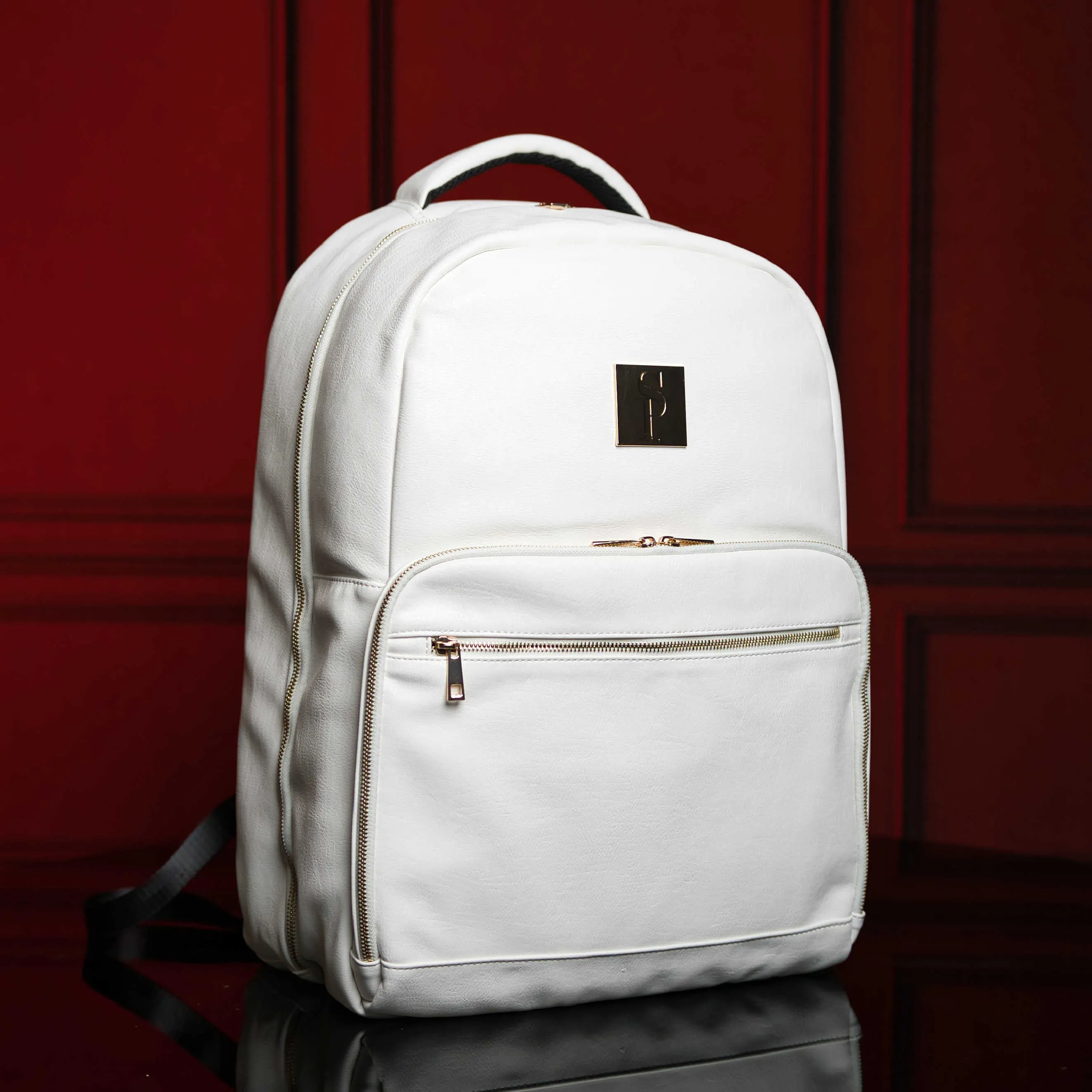White Tumbled Leather Daily Commuter Bag