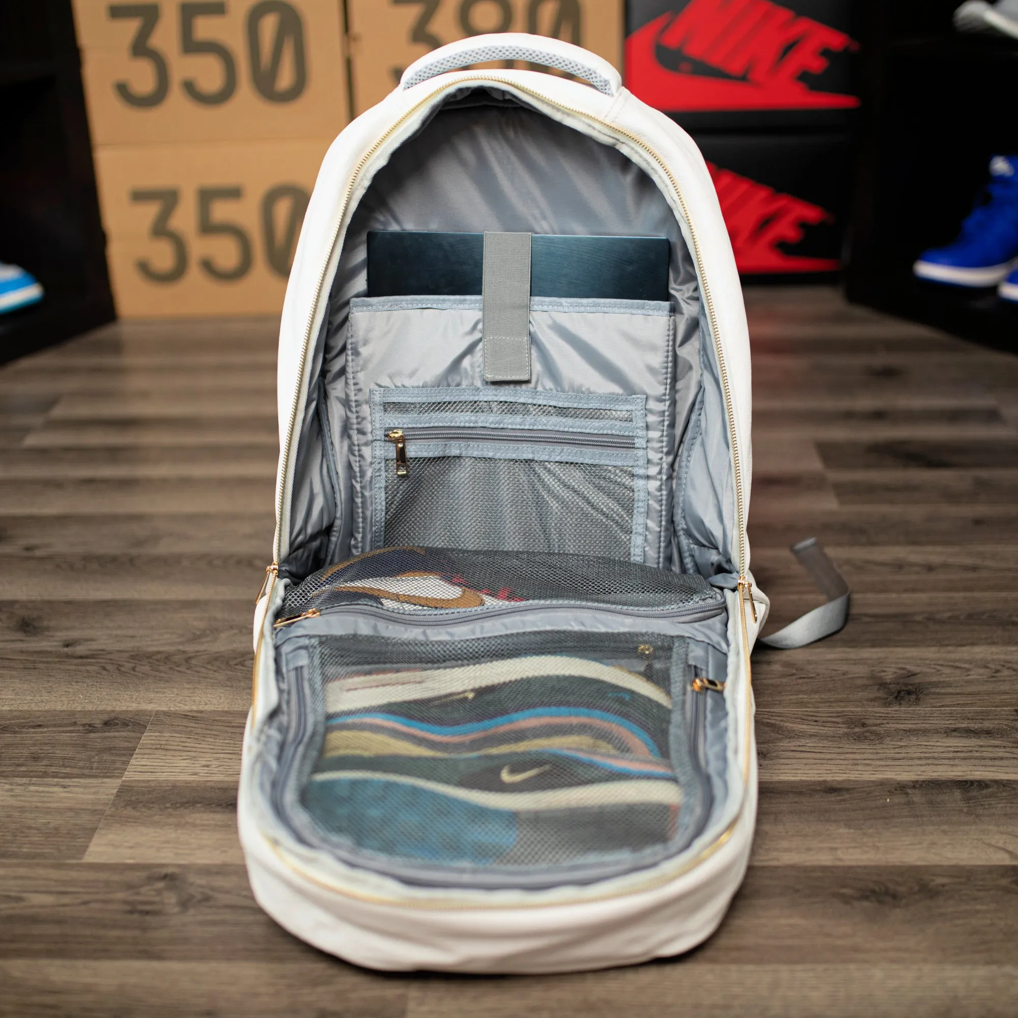 White Tumbled Leather Daily Commuter Bag