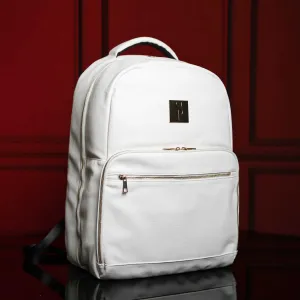 White Tumbled Leather Daily Commuter Bag