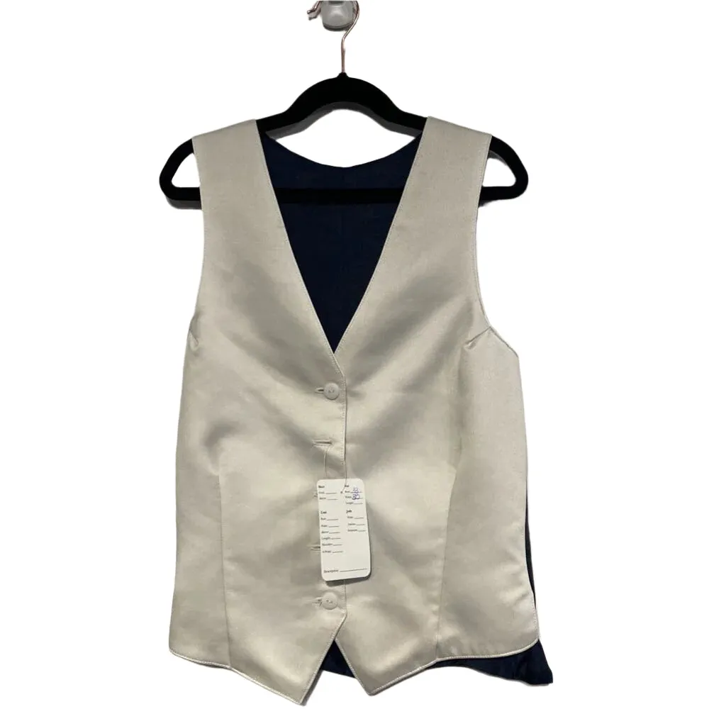 White Vest with Navy Lining