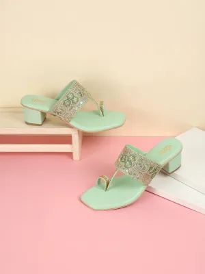 Women Etnicwear Block Heel Sandal