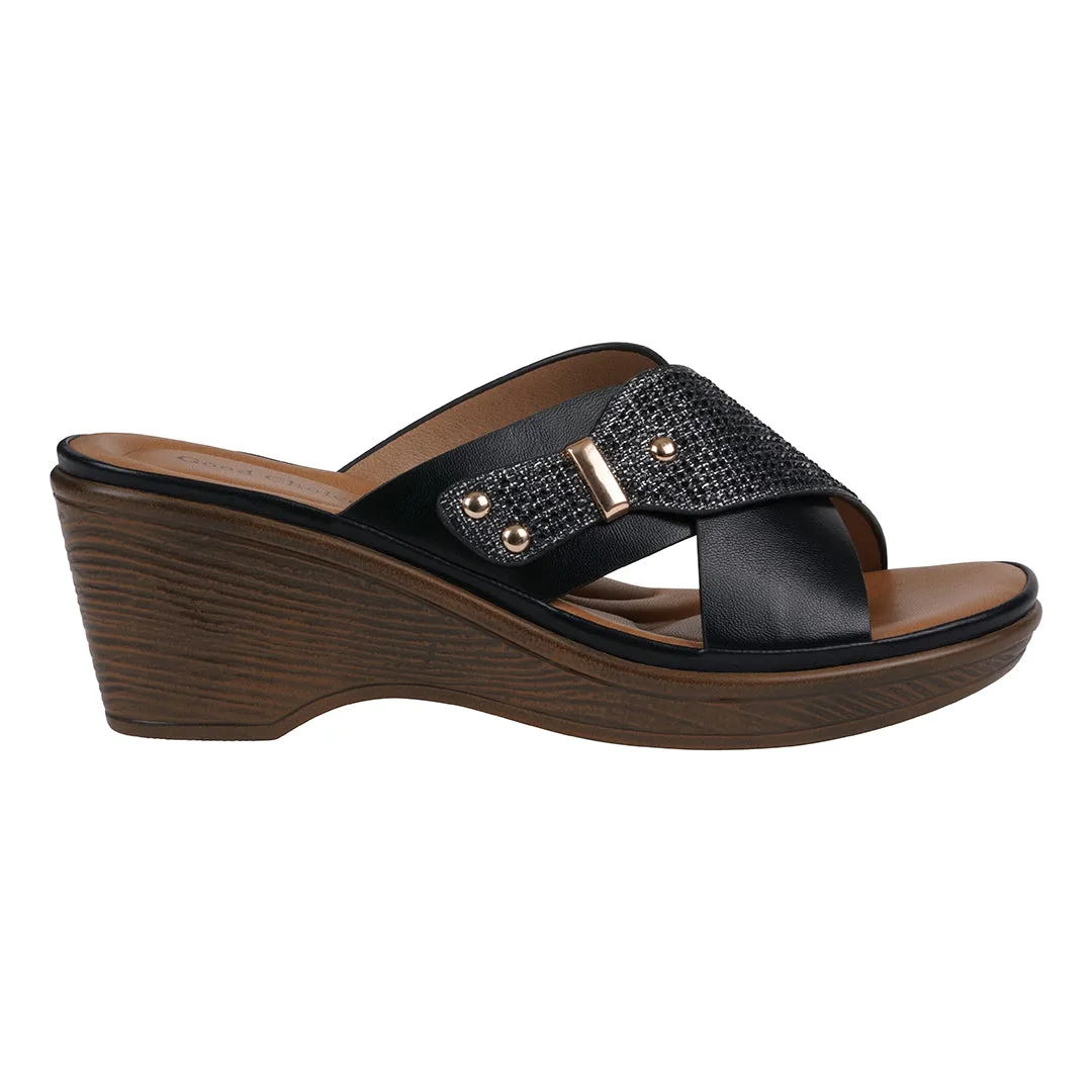 Women's Ash Black Wedge Sandals