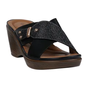Women's Ash Black Wedge Sandals