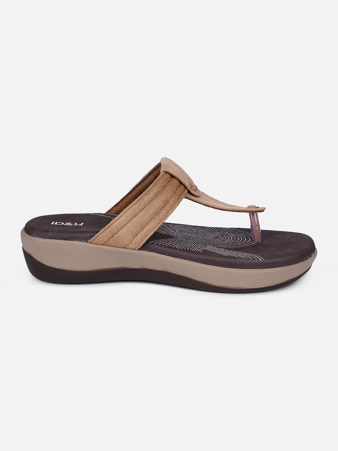 Women's Beige Thong Sandals (IU6002)