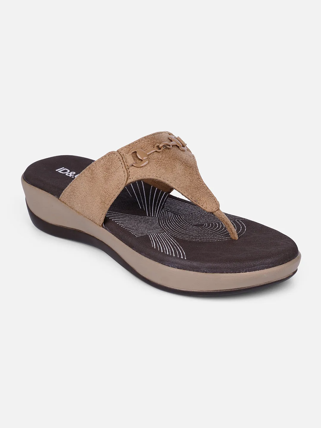 Women's Beige Thong Sandals (IU6003)