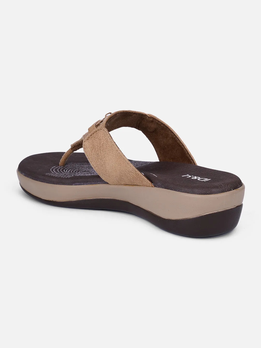 Women's Beige Thong Sandals (IU6003)