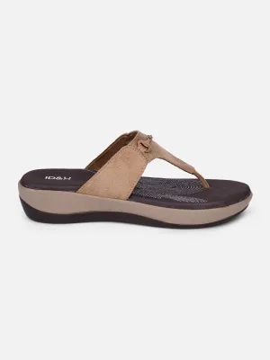 Women's Beige Thong Sandals (IU6003)