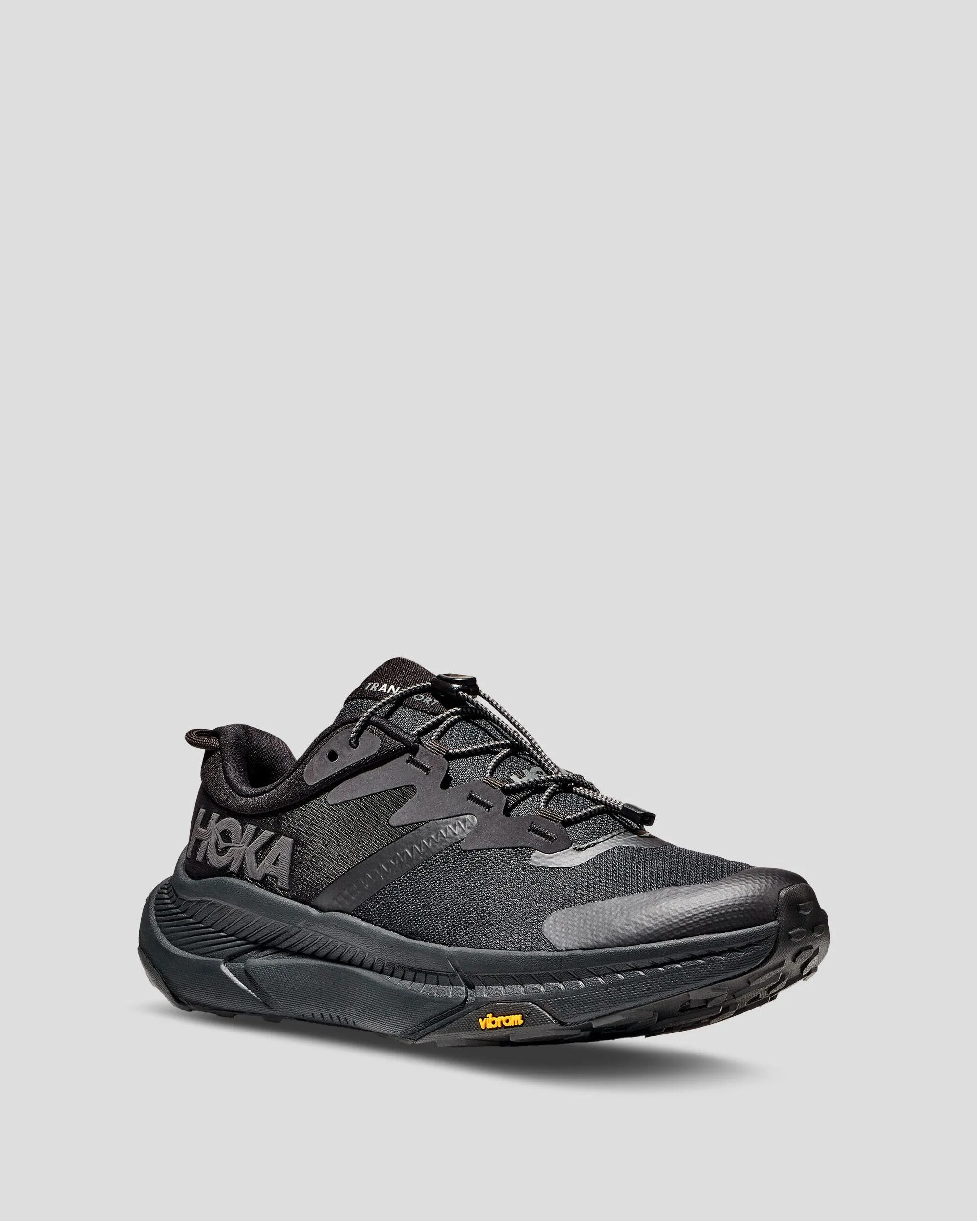Women's Hoka Transport Walking Shoes - Black/Black