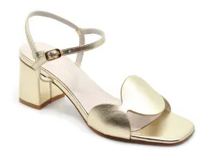 Women's Metallic Leather Sphere Heels In Gold