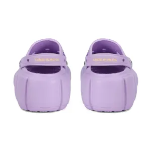 Womens Purple EVA Sole Bling Clogs with Custom Name Logo