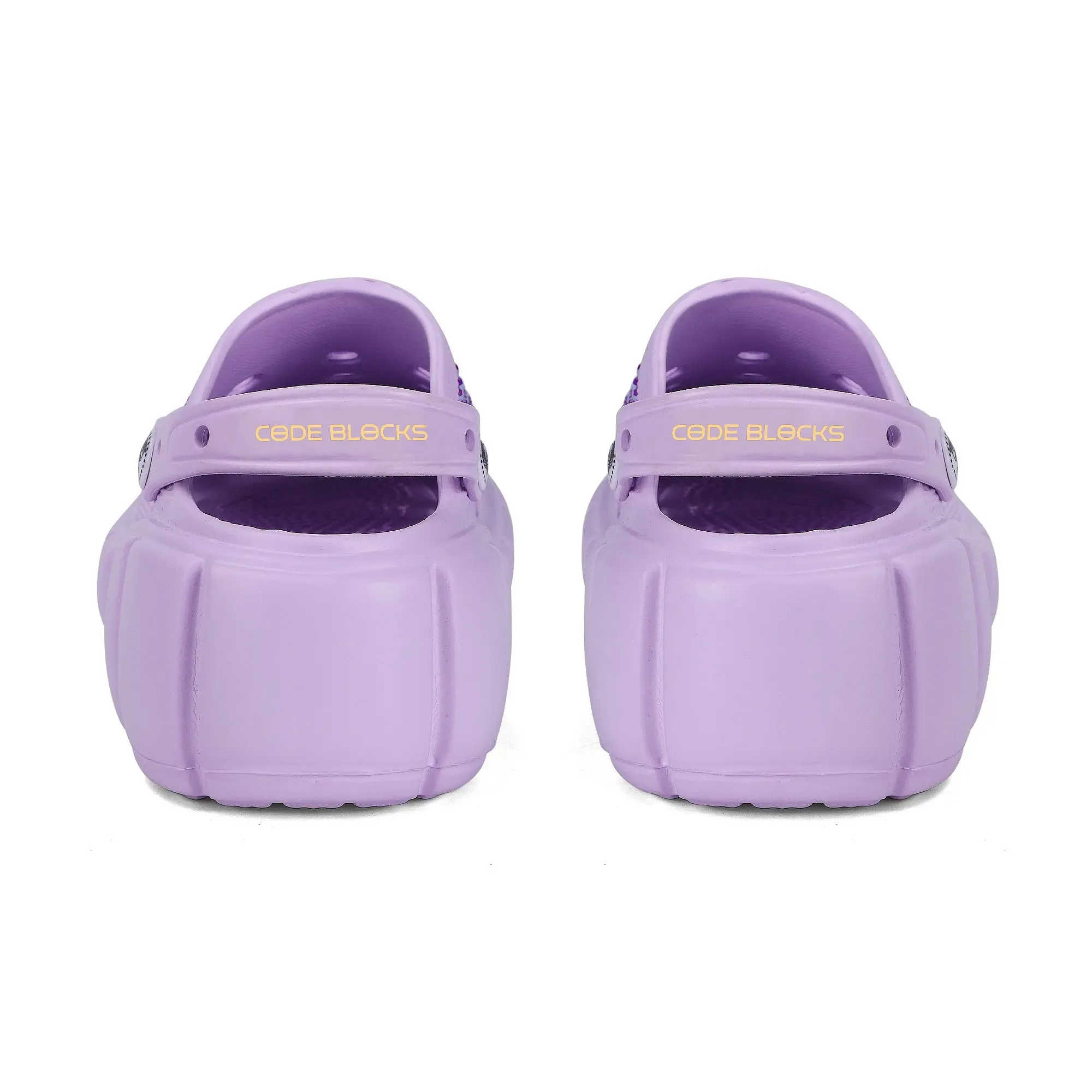 Womens Purple EVA Sole Bling Clogs with Custom Name Logo