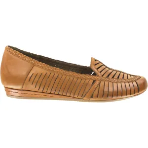 Women's Rockport Cobb Hill Galway Woven Loafer Tan Leather