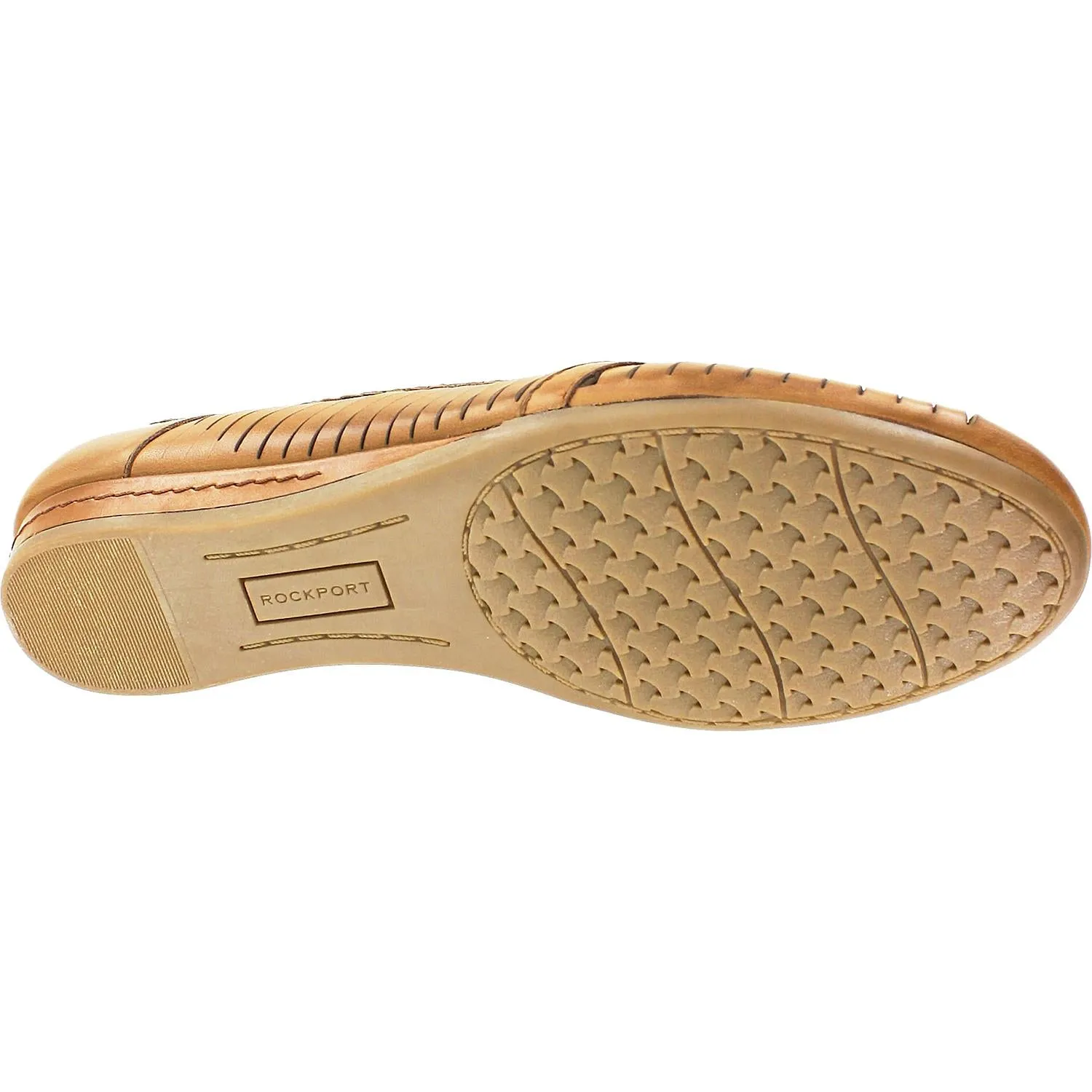 Women's Rockport Cobb Hill Galway Woven Loafer Tan Leather