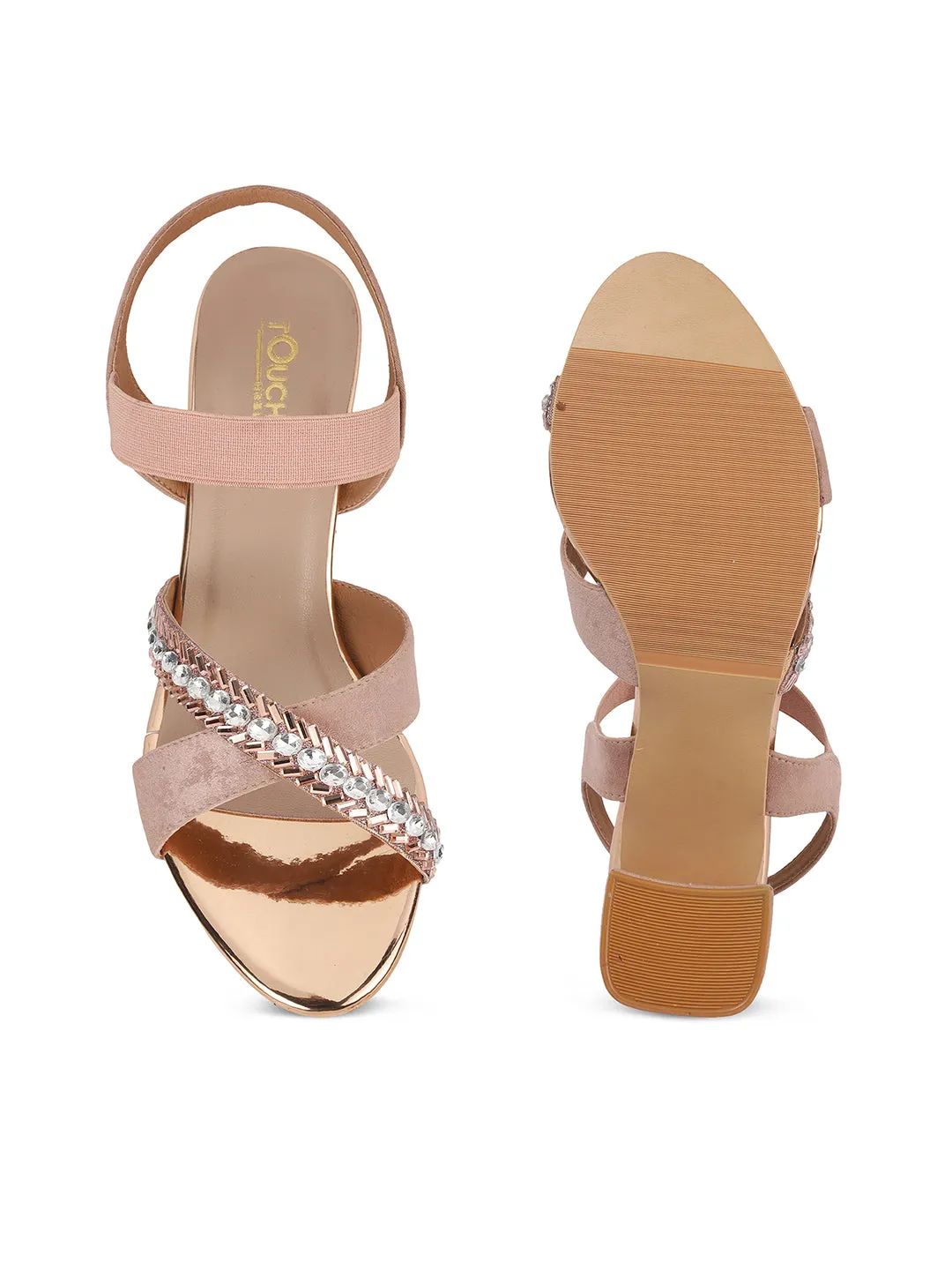 Women's Sequins Block Heels Fashion Sandals for Women & Girls latest Collection & Stylish