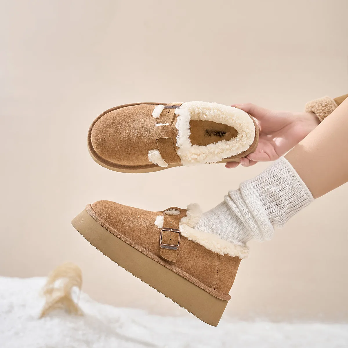 WOOL WRAPPED THICK SOLED BOKEN SHOES 5881