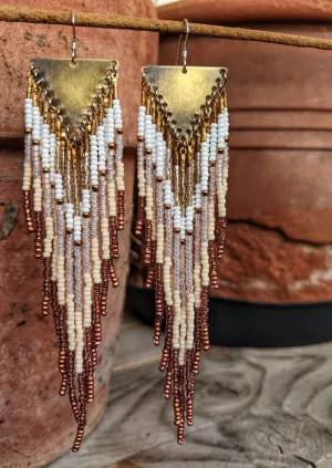 Yūgen Rust Pink Boho Beaded Earrings