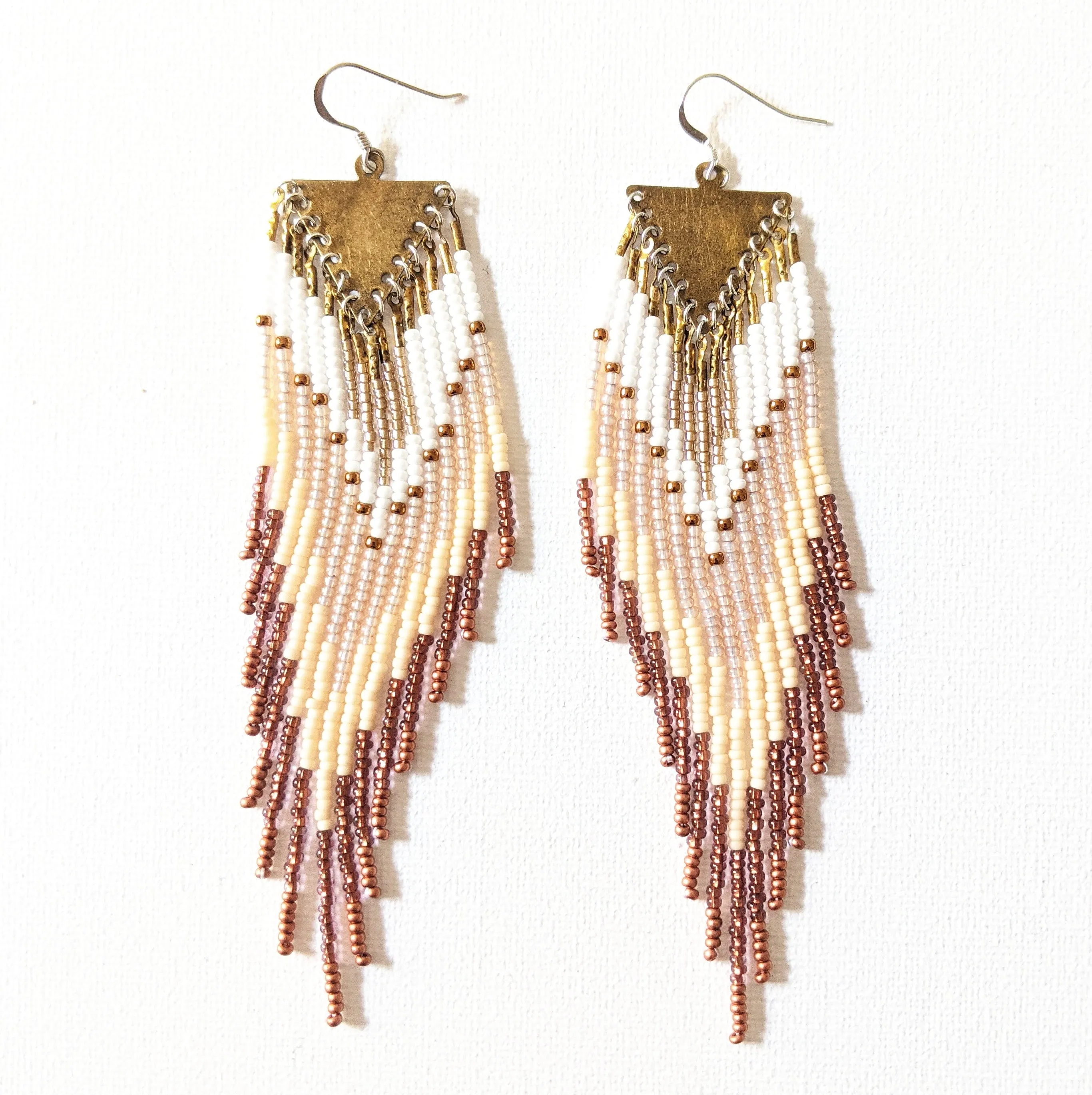 Yūgen Rust Pink Boho Beaded Earrings