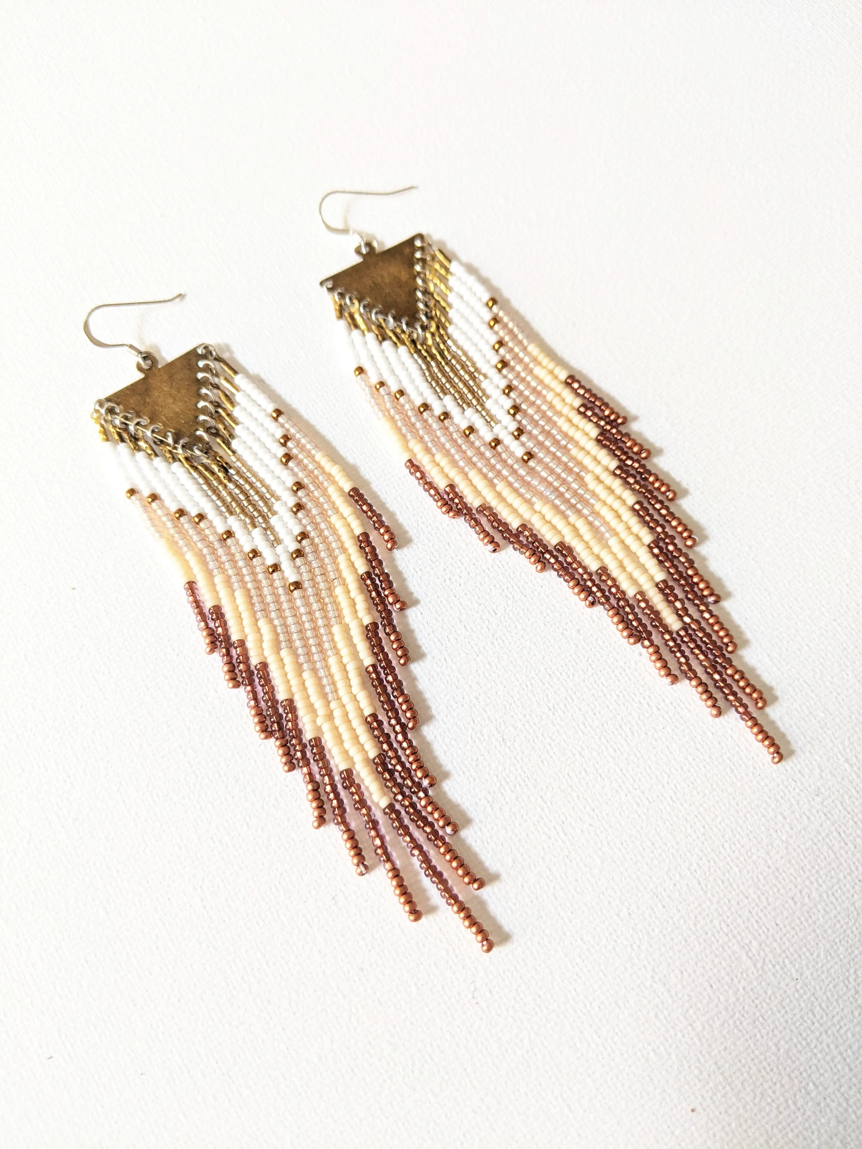 Yūgen Rust Pink Boho Beaded Earrings