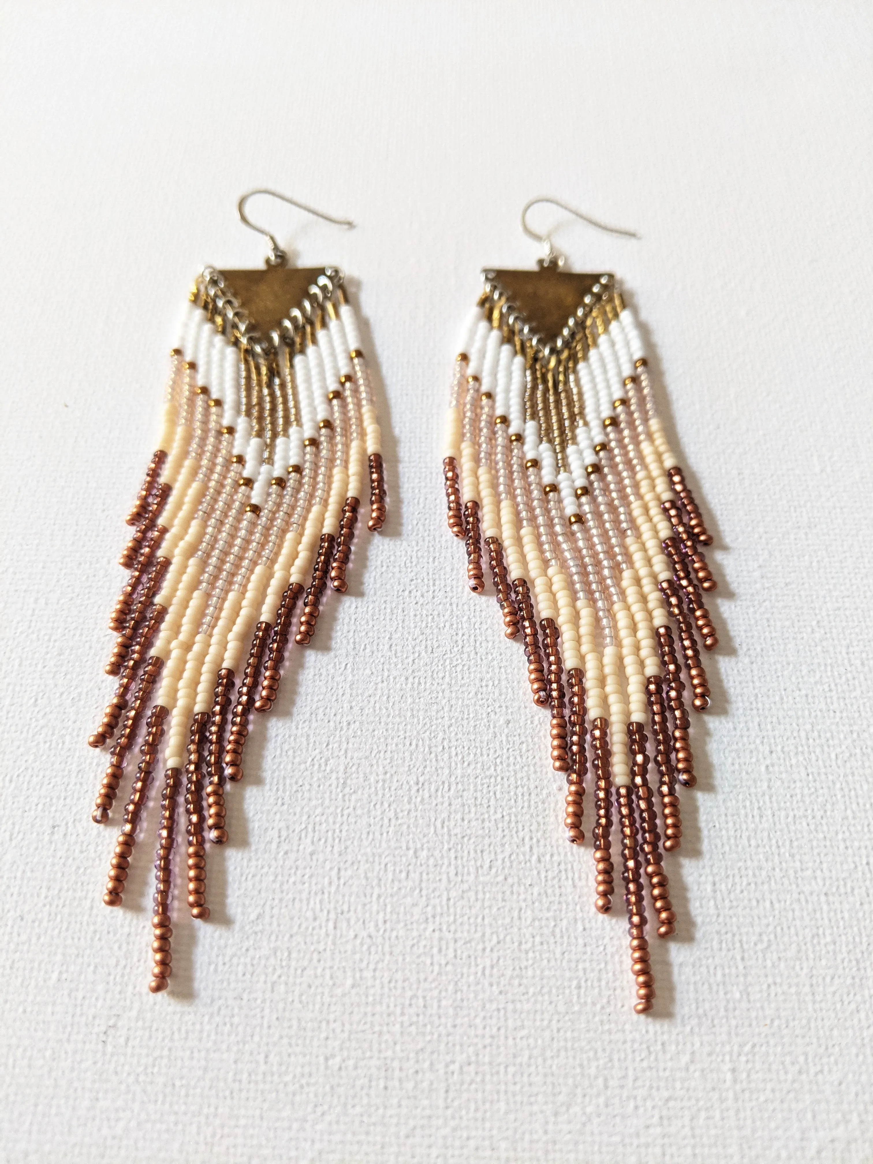 Yūgen Rust Pink Boho Beaded Earrings