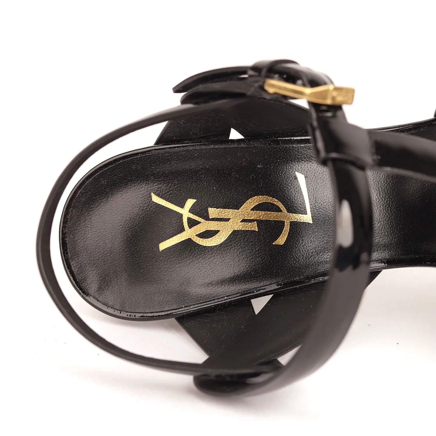 Yves Saint Laurent Patent Tribute Ankle Strap Sandals - Size EU 36