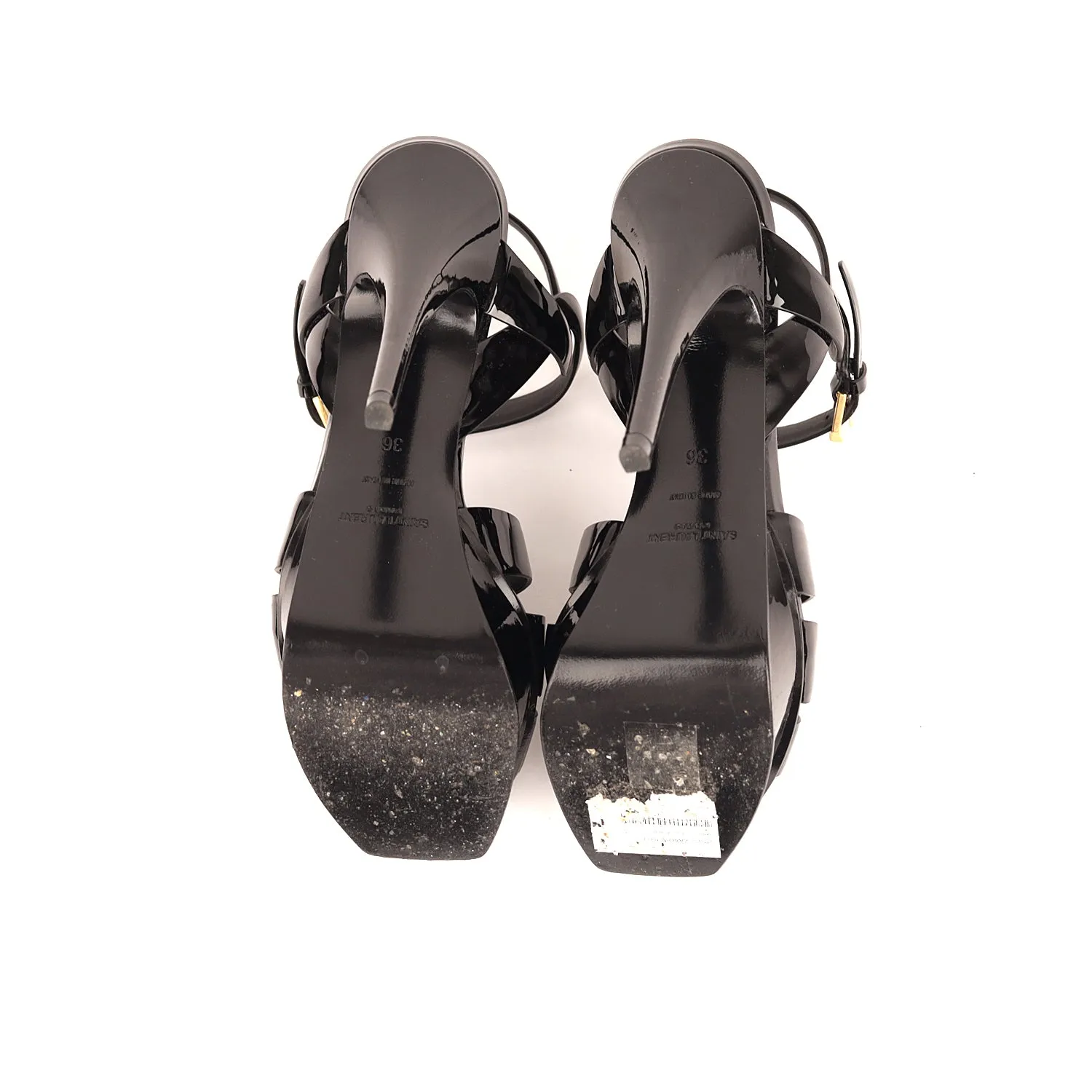 Yves Saint Laurent Patent Tribute Ankle Strap Sandals - Size EU 36