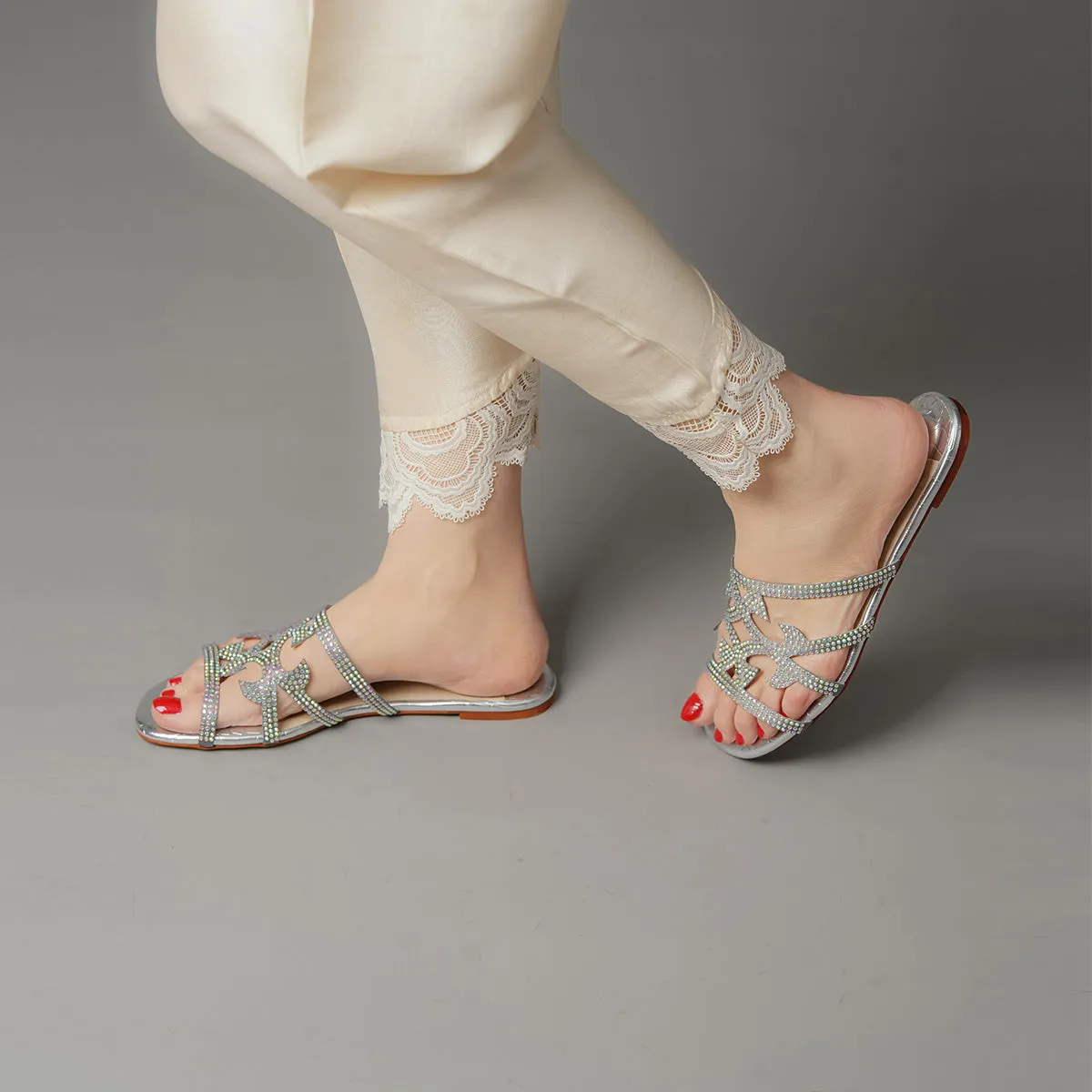 Zarin - Silver - Flats by L'amour