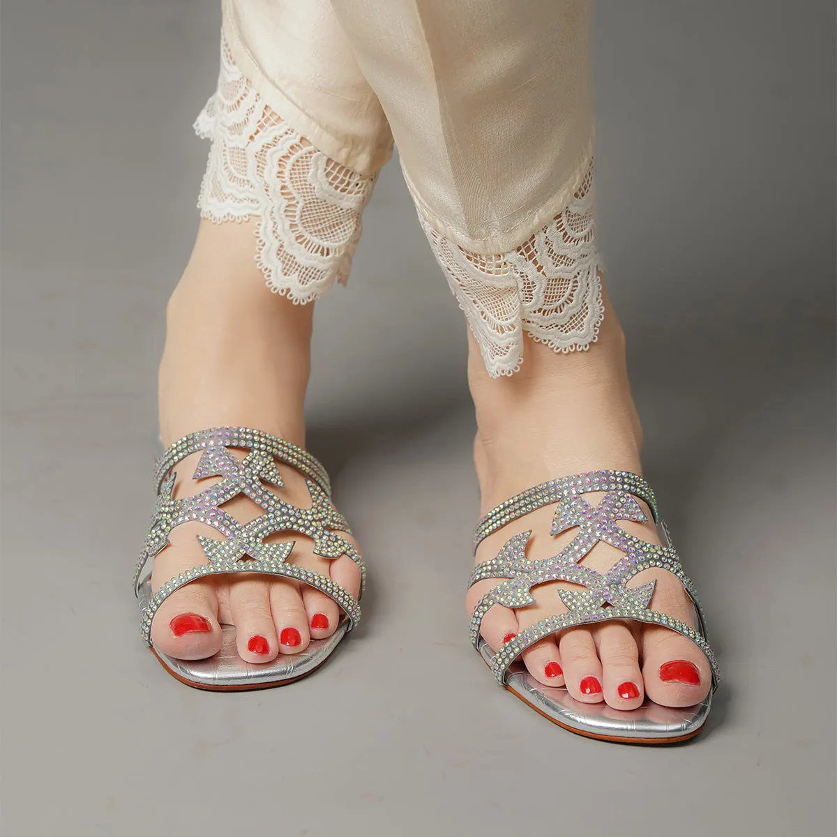 Zarin - Silver - Flats by L'amour