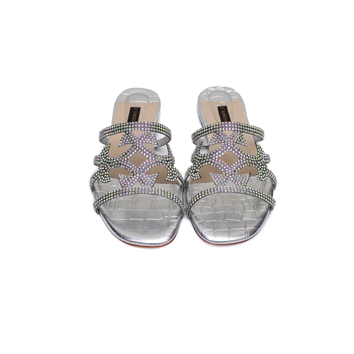 Zarin - Silver - Flats by L'amour