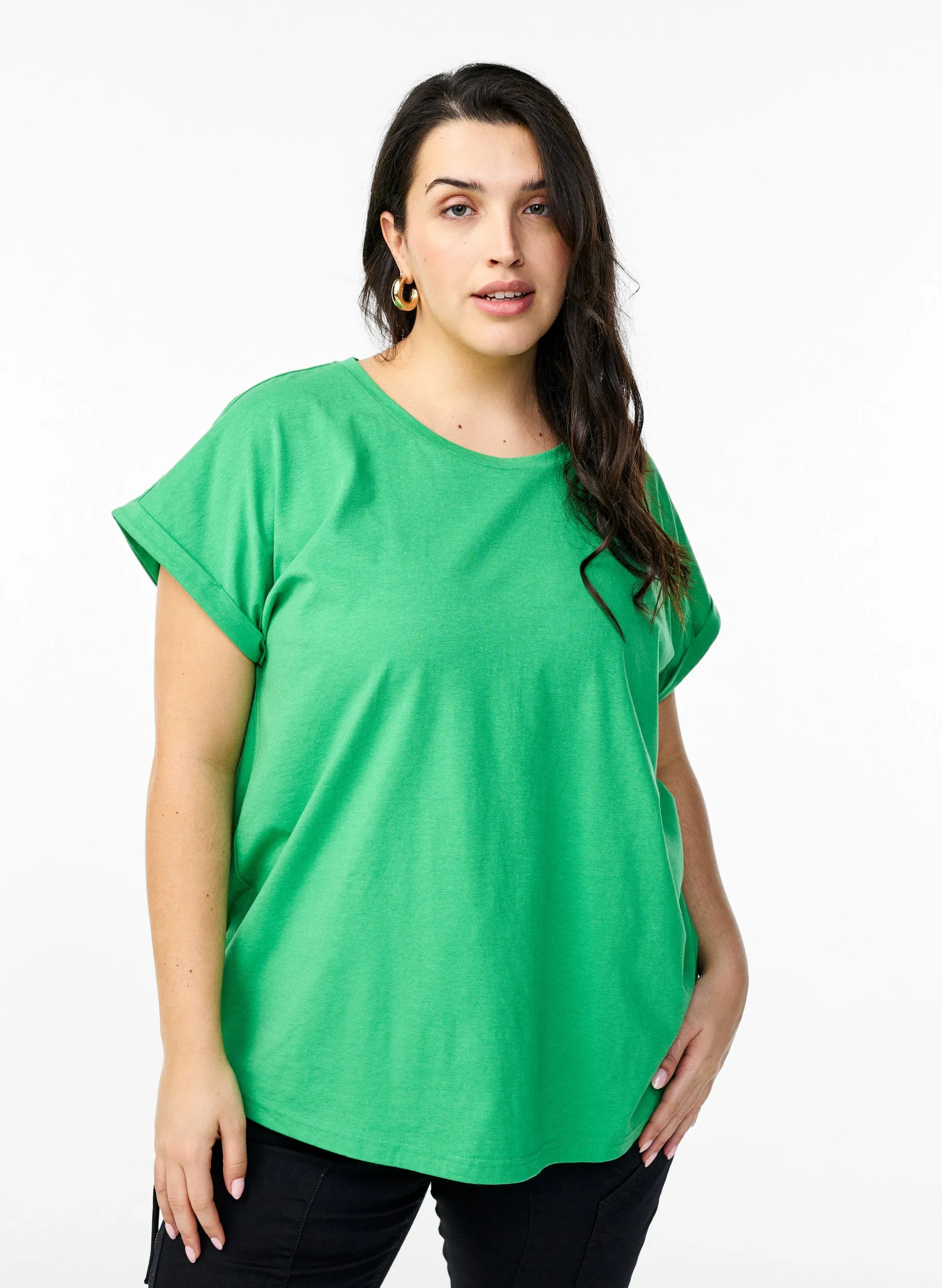 Zizzi Katja T-Shirt in Kelly Green