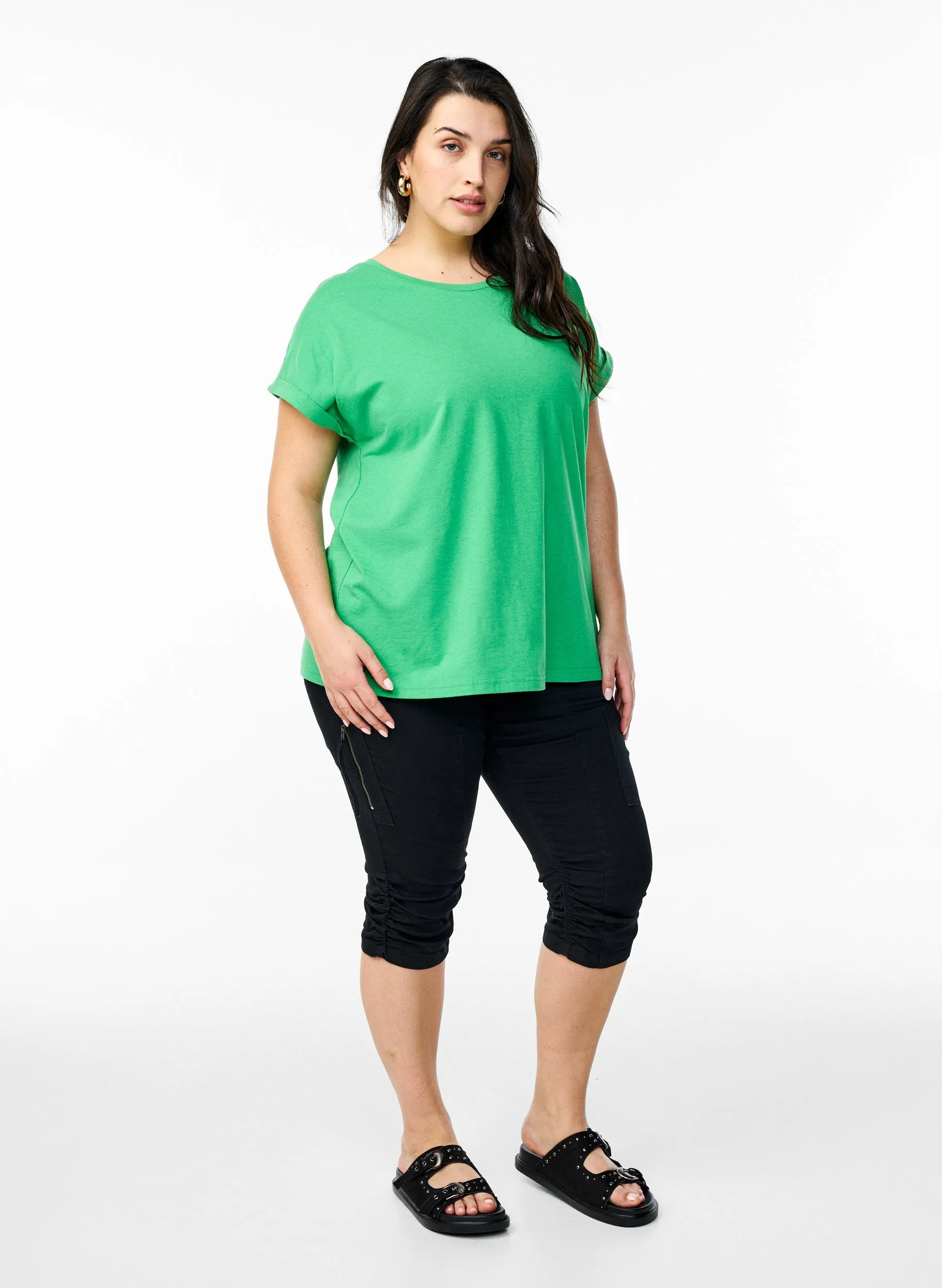 Zizzi Katja T-Shirt in Kelly Green