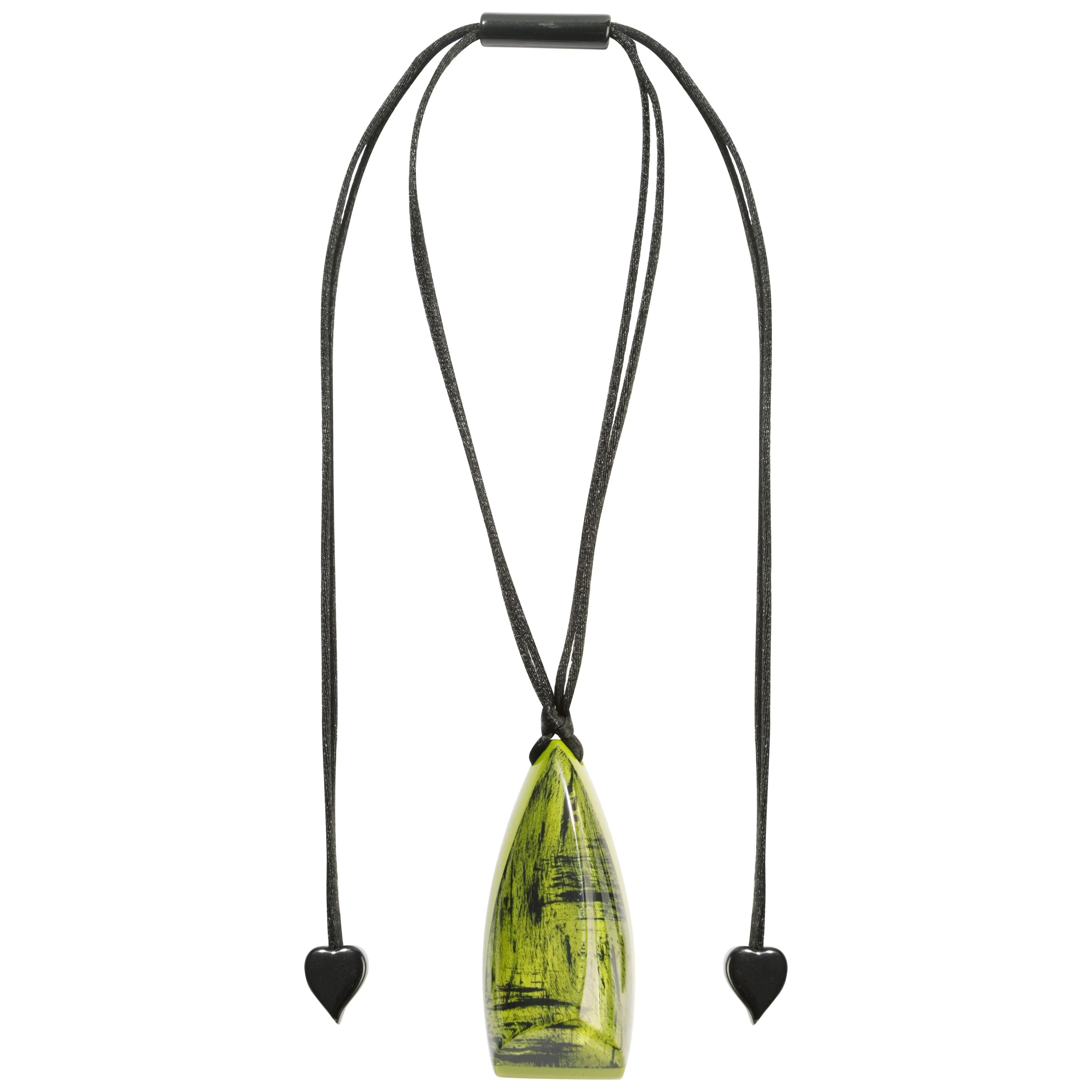Zsiska Necklace With Pendant, Illusion, Lime/Black
